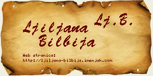Ljiljana Bilbija vizit kartica